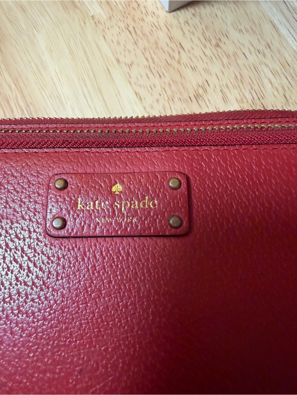 Large kate spade New York Red Leather Zip Wristlet